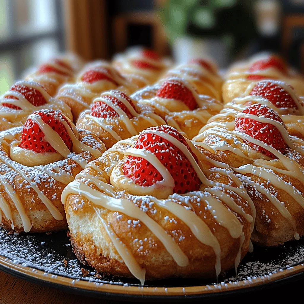 Welcome to the delightful world of baking, where the aroma of freshly baked goods tantalizes the senses and brings joy to the heart. Today, we’re diving into a recipe that combines two of the most beloved desserts: the classic cinnamon roll and the irresistible cheesecake. Introducing Strawberry Cheesecake Cinnabon Rolls—a sweet fusion that is sure to become a household favorite. These luscious rolls are fluffy and warm, filled with creamy cheesecake and fresh strawberries, then topped with a rich cream cheese glaze. The combination of flavors and textures makes these rolls a perfect treat for breakfast, dessert, or any special occasion.