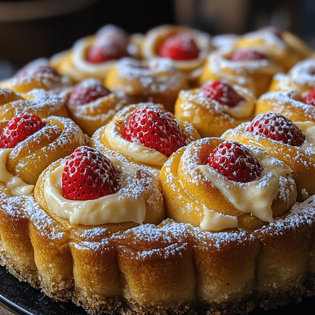 Welcome to the delightful world of baking, where the aroma of freshly baked goods tantalizes the senses and brings joy to the heart. Today, we’re diving into a recipe that combines two of the most beloved desserts: the classic cinnamon roll and the irresistible cheesecake. Introducing Strawberry Cheesecake Cinnabon Rolls—a sweet fusion that is sure to become a household favorite. These luscious rolls are fluffy and warm, filled with creamy cheesecake and fresh strawberries, then topped with a rich cream cheese glaze. The combination of flavors and textures makes these rolls a perfect treat for breakfast, dessert, or any special occasion.
