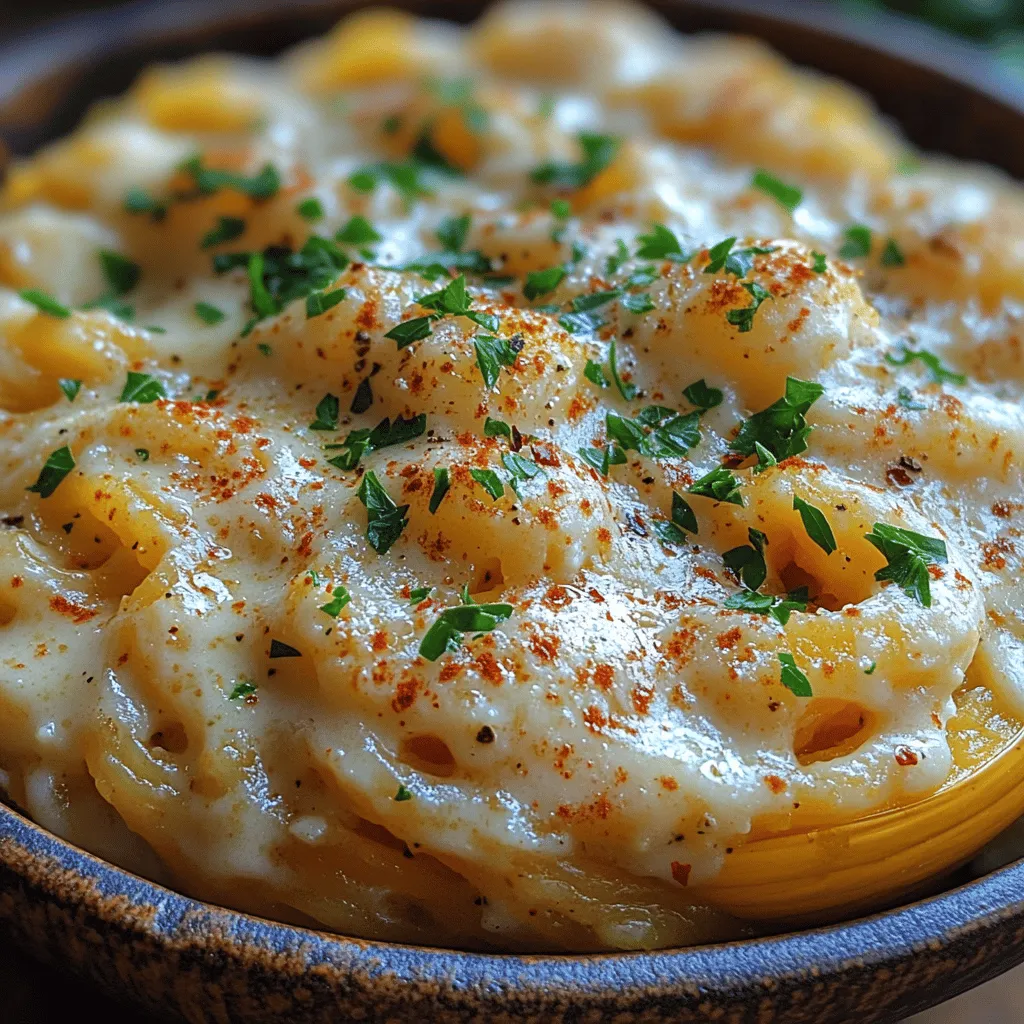 In recent years, spaghetti squash has surged in popularity as a go-to low-carb alternative to traditional pasta. Its unique texture and ability to absorb flavors make it a favorite among those seeking lighter meals without sacrificing taste. This Light & Creamy Alfredo Spaghetti Squash recipe takes the classic Alfredo sauce and pairs it with the natural sweetness of spaghetti squash, creating a dish that is not only delicious but also health-conscious. With its rich, creamy sauce, this recipe proves that healthy eating can be satisfying and indulgent.