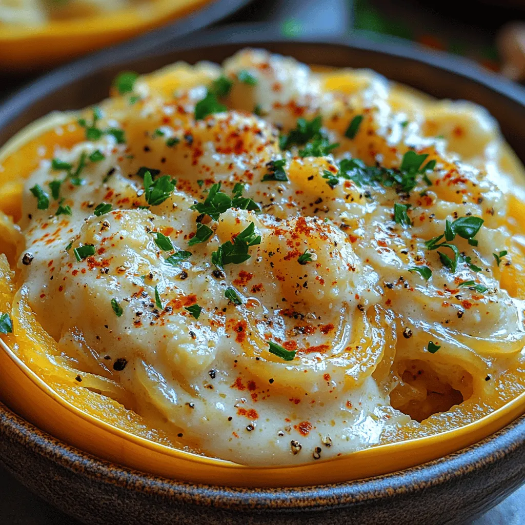 In recent years, spaghetti squash has surged in popularity as a go-to low-carb alternative to traditional pasta. Its unique texture and ability to absorb flavors make it a favorite among those seeking lighter meals without sacrificing taste. This Light & Creamy Alfredo Spaghetti Squash recipe takes the classic Alfredo sauce and pairs it with the natural sweetness of spaghetti squash, creating a dish that is not only delicious but also health-conscious. With its rich, creamy sauce, this recipe proves that healthy eating can be satisfying and indulgent.