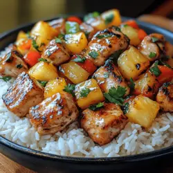 If you're looking to elevate your weeknight dinners or impress friends at your next gathering, the Tropical Pineapple Chicken Delight is a dish that should be at the top of your culinary list. This vibrant and flavorful dish marries the sweetness of ripe pineapple with savory, tender chicken, creating a delightful fusion that transports your taste buds straight to a sunny beach. With its bright colors and tropical flavors, this recipe is not only visually appealing but also a crowd-pleaser, making it perfect for family meals or casual gatherings with friends.