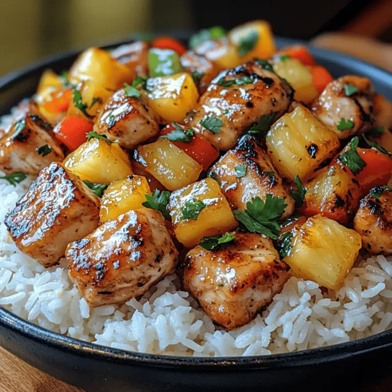 If you're looking to elevate your weeknight dinners or impress friends at your next gathering, the Tropical Pineapple Chicken Delight is a dish that should be at the top of your culinary list. This vibrant and flavorful dish marries the sweetness of ripe pineapple with savory, tender chicken, creating a delightful fusion that transports your taste buds straight to a sunny beach. With its bright colors and tropical flavors, this recipe is not only visually appealing but also a crowd-pleaser, making it perfect for family meals or casual gatherings with friends.