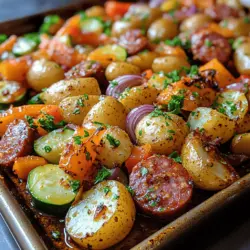 Are you looking for a quick yet scrumptious meal that bursts with flavor and color? Look no further than our Sizzling Kielbasa & Veggie Fiesta! This dish combines the savory goodness of kielbasa sausage with a medley of vibrant vegetables, creating a feast for both the eyes and the palate. Perfect for busy weeknight dinners or casual gatherings with friends and family, this recipe is not only easy to prepare but also requires minimal cooking time, making it an ideal choice for those who want to enjoy a delicious home-cooked meal without spending hours in the kitchen.
