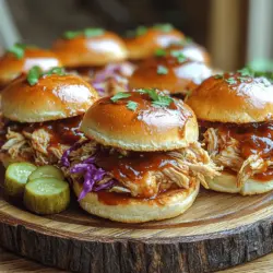 If you're on the hunt for a satisfying dish that's perfect for any occasion, look no further than our Smoky Sweet BBQ Pulled Chicken Sliders. These delightful sliders are an absolute crowd-pleaser, combining tender pulled chicken with an irresistible smoky-sweet BBQ sauce. Whether you're gearing up for game day, planning a summer barbecue, or simply seeking a delicious meal to share with family and friends, this recipe is designed to impress.