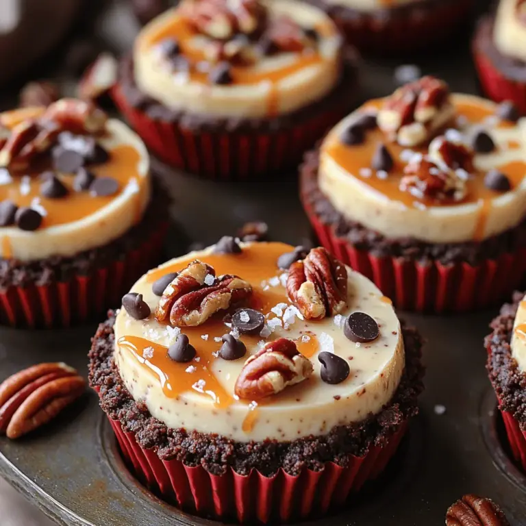 Are you ready to indulge in a dessert that combines the rich flavors of chocolate, caramel, and pecans without needing to turn on your oven? Look no further than these decadent no-bake turtle mini cheesecakes. Perfect for any occasion, these delightful treats are a fantastic way to satisfy your sweet tooth without the fuss of baking. They offer a luxuriously creamy cheesecake filling nestled in a buttery crust and topped with a luscious layer of caramel and crunchy pecans.