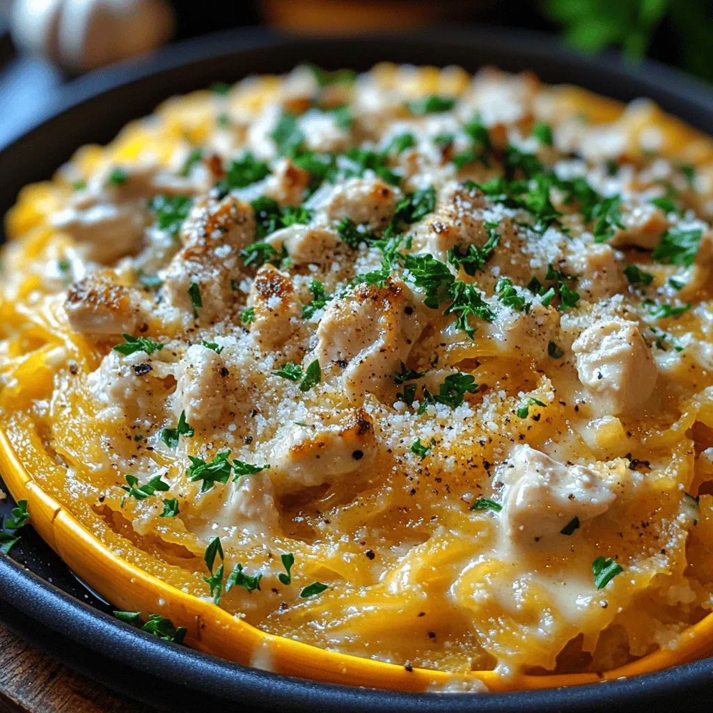 In recent years, spaghetti squash has surged in popularity among health enthusiasts and home cooks alike as a low-carb alternative to traditional pasta. This versatile vegetable, with its unique ability to transform into spaghetti-like strands when cooked, has become a staple for those looking to enjoy their favorite pasta dishes without the extra carbohydrates. One such delightful dish is the Light & Creamy Chicken Alfredo Spaghetti Squash, which brings together the creamy richness of Alfredo sauce with the nutritious benefits of spaghetti squash and lean chicken.