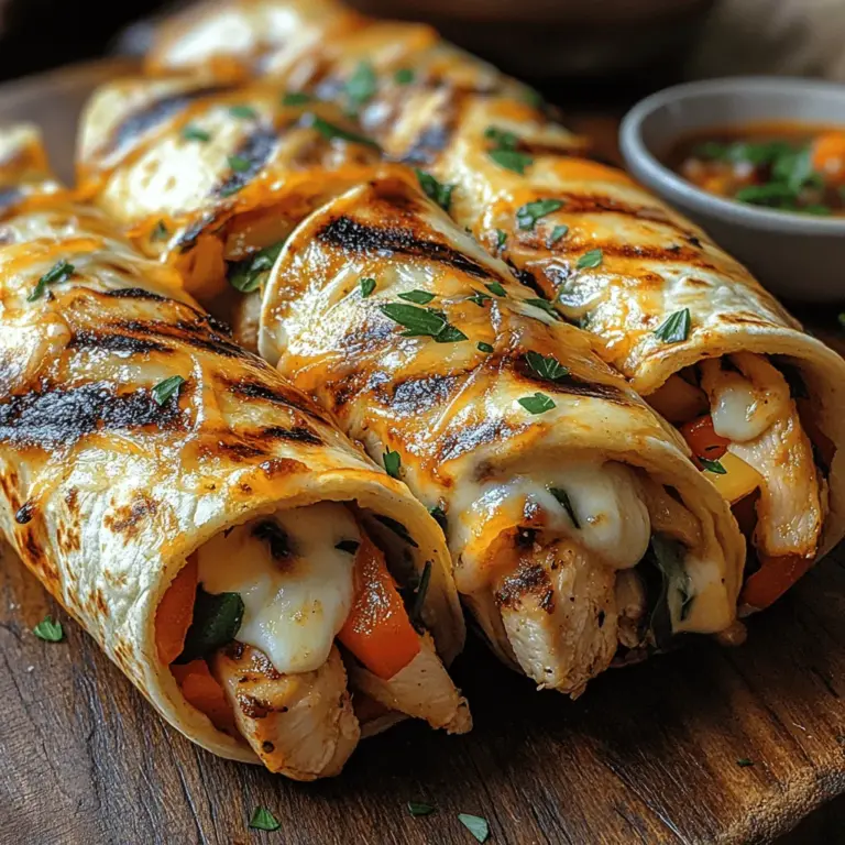 What makes Cheesy Garlic Chicken Wraps so appealing? The answer lies in their rich flavor profile, which masterfully combines the robust taste of garlic, the creaminess of melted cheese, and the freshness of vibrant vegetables. Each bite is an explosion of savory goodness that is sure to satisfy your cravings while also providing essential nutrients.