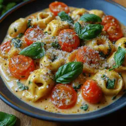 If you're in search of a dish that marries rich flavors with ease of preparation, look no further than Luxurious Creamy Tortellini with Sun-Kissed Tomatoes. This delightful recipe features tender cheese tortellini enveloped in a rich, creamy sauce punctuated by the sweetness of sun-kissed cherry tomatoes. The vibrant ingredients not only make this dish visually appealing but also create a symphony of flavors that dance on the palate.