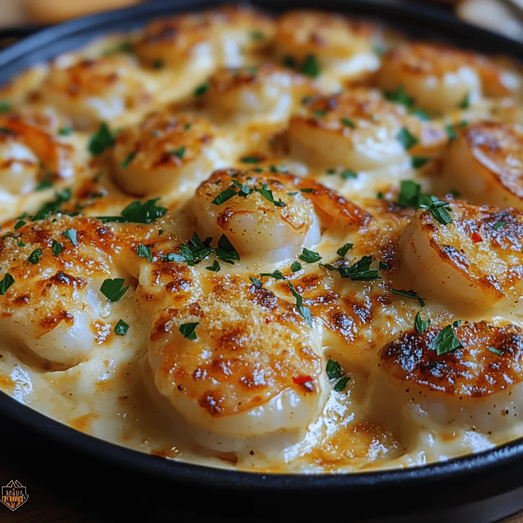 Indulge in Savory Garlic Shrimp Gratin: A Creamy Delight for Any Occasion