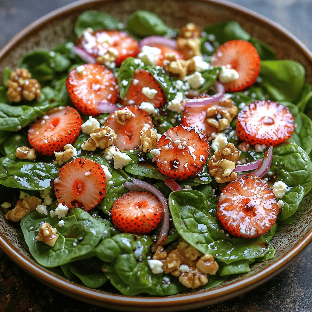Welcome to the world of vibrant flavors and fresh ingredients! The Strawberry Spinach Delight is a delightful salad that captures the essence of spring and summer in every bite. This salad is not just a feast for the eyes with its stunning array of colors; it also offers a harmonious blend of textures and flavors, making it a favorite among health-conscious individuals and food enthusiasts alike. Whether you're hosting a summer barbecue, preparing a picnic, or simply looking for a delicious and nutritious meal, this salad is versatile enough to shine on any occasion.
