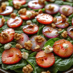 Welcome to the world of vibrant flavors and fresh ingredients! The Strawberry Spinach Delight is a delightful salad that captures the essence of spring and summer in every bite. This salad is not just a feast for the eyes with its stunning array of colors; it also offers a harmonious blend of textures and flavors, making it a favorite among health-conscious individuals and food enthusiasts alike. Whether you're hosting a summer barbecue, preparing a picnic, or simply looking for a delicious and nutritious meal, this salad is versatile enough to shine on any occasion.