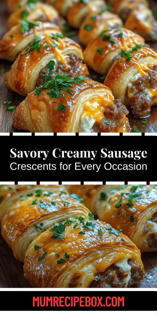 Indulge in the savory delight of Creamy Sausage Crescents, a perfect appetizer for any gathering! This easy-to-make recipe blends Italian sausage with creamy cheese, all wrapped in flaky crescent dough. Whether it's game day or family night, these crowd-pleasers are sure to impress. With step-by-step instructions and tips on ingredients, you'll master the art of creating these delicious bites that combine crispy texture and rich filling in no time.