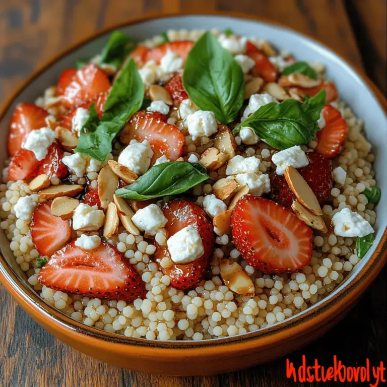 When the warm weather arrives, there's nothing quite as satisfying as a vibrant, refreshing salad that can be enjoyed as a light meal or a delightful side dish. The Strawberry Feta Couscous Salad is a perfect embodiment of this culinary joy. With the sweet, juicy burst of strawberries, the creamy, salty tang of feta cheese, and the crunchy texture of almonds, each bite offers a harmonious balance of flavors that tantalizes the taste buds. This salad not only looks beautiful on the plate but also provides a nutritious and satisfying option for any occasion, whether it's a summer picnic, a backyard barbecue, or a simple weekday lunch.