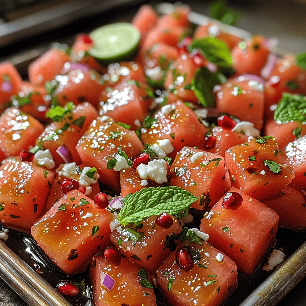 As the sun shines brighter and temperatures rise, nothing screams summer quite like a vibrant, refreshing salad. The Watermelon Mint Sparkle Salad is a delightful combination of juicy watermelon, aromatic mint, and a hint of tangy feta cheese that tantalizes your taste buds and revitalizes your senses. This salad is not only visually appealing with its bright colors, but it also embodies the essence of summer with its refreshing flavors that are perfect for picnics, barbecues, or simply enjoying in your backyard.