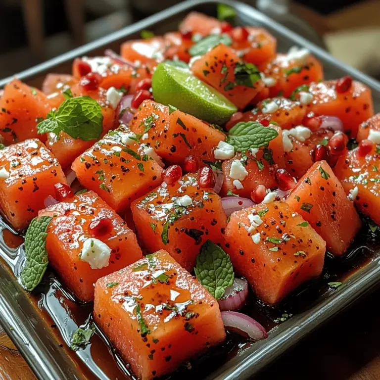 As the sun shines brighter and temperatures rise, nothing screams summer quite like a vibrant, refreshing salad. The Watermelon Mint Sparkle Salad is a delightful combination of juicy watermelon, aromatic mint, and a hint of tangy feta cheese that tantalizes your taste buds and revitalizes your senses. This salad is not only visually appealing with its bright colors, but it also embodies the essence of summer with its refreshing flavors that are perfect for picnics, barbecues, or simply enjoying in your backyard.