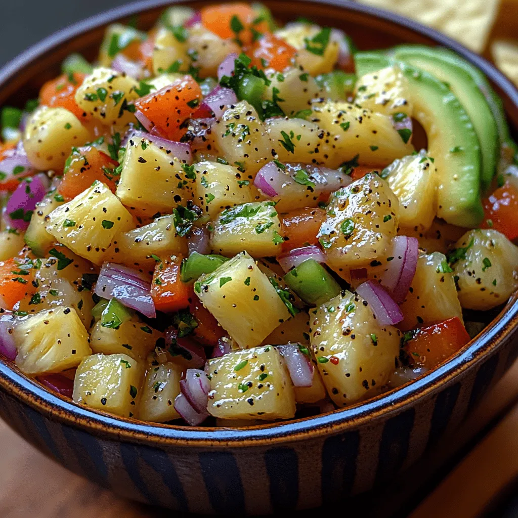 Tropical Pineapple Salsa is not just a dip; it’s an explosion of flavors that transports your taste buds straight to the beach. The combination of juicy pineapple, crisp vegetables, and zesty lime creates a vibrant medley that can brighten up any meal. This salsa isn't just for chips; it can be a topping for grilled fish, chicken, or even tacos, making it a versatile addition to your culinary repertoire. With its refreshing ingredients and tropical flair, this salsa is the perfect accompaniment for any summer gathering or a delightful treat year-round.