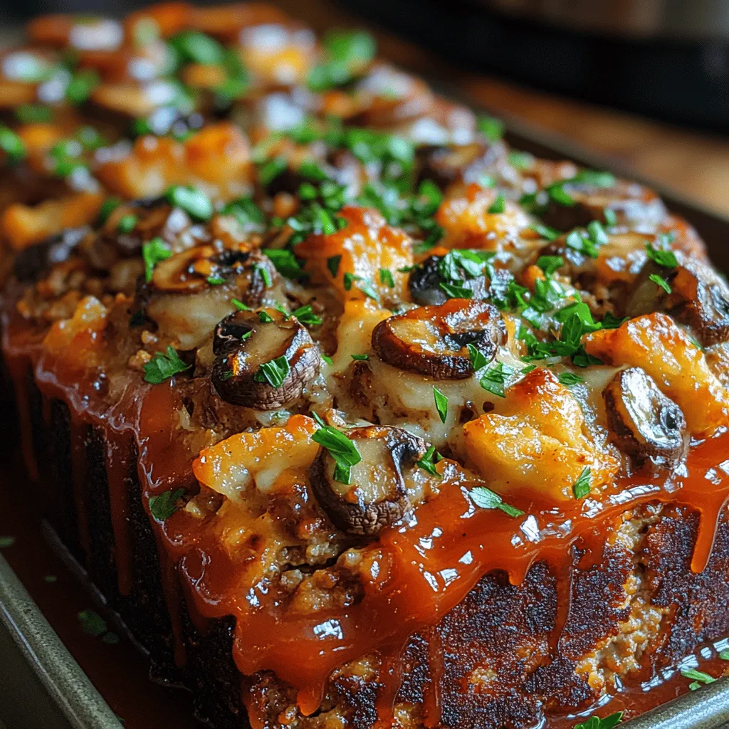 Mushroom Swiss Cheese Meatloaf is not just any meatloaf; it’s a gourmet rendition of a classic comfort dish that combines the familiar flavors of ground beef and pork with the earthy essence of cremini mushrooms and the creamy richness of Swiss cheese. This delightful twist elevates a traditional favorite into a mouthwatering meal that’s sure to please the entire family. Whether you’re preparing a weeknight dinner or a special gathering, this meatloaf will undoubtedly become a staple in your culinary repertoire.