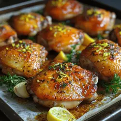 If you're searching for a dish that combines simplicity with tantalizing flavors, look no further than Zesty Lemon Herb Roasted Chicken Thighs. This recipe is a celebration of freshness, highlighting the vibrant essence of lemon and the aromatic charm of herbs. As the chicken roasts in the oven, it transforms into a succulent masterpiece, with crispy skin and juicy meat that’s bursting with flavor.