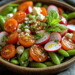 The Crunchy Sugar Snap Pea Delight is a refreshing salad that embodies both simplicity and flavor, making it an ideal dish for any occasion. This vibrant and colorful recipe not only showcases the delightful crunch of fresh sugar snap peas but also incorporates a medley of other ingredients that elevate its taste and nutritional profile. As our lives become increasingly fast-paced, the demand for easy, healthy recipes has surged, and this salad fits the bill perfectly. With its quick preparation time and wholesome ingredients, it serves as a wonderful side dish or a light main course that anyone can enjoy.