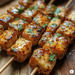 Spicy Honey Garlic Air Fryer Chicken Skewers Recipe