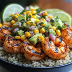 Zesty Grilled Shrimp Bowl with Avocado & Corn Salsa