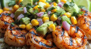 Zesty Grilled Shrimp Bowl with Avocado & Corn Salsa