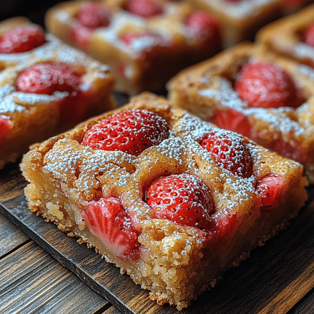 If you're in search of a dessert that perfectly balances sweetness with a zesty kick, look no further than strawberry lemon blondies. These delightful treats are a twist on the classic blondie, which is inherently sweet and buttery, incorporating the vibrant flavors of fresh strawberries and tangy lemon. The result is a mouthwatering dessert that not only satisfies your sweet tooth but also brings a refreshing lightness, making it an ideal choice for spring and summer gatherings.