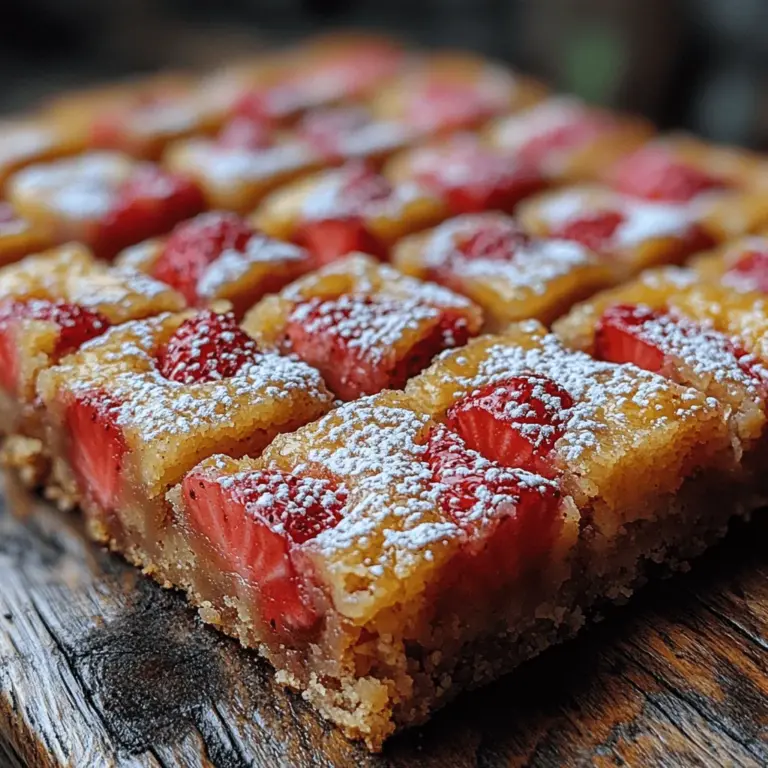 If you're in search of a dessert that perfectly balances sweetness with a zesty kick, look no further than strawberry lemon blondies. These delightful treats are a twist on the classic blondie, which is inherently sweet and buttery, incorporating the vibrant flavors of fresh strawberries and tangy lemon. The result is a mouthwatering dessert that not only satisfies your sweet tooth but also brings a refreshing lightness, making it an ideal choice for spring and summer gatherings.