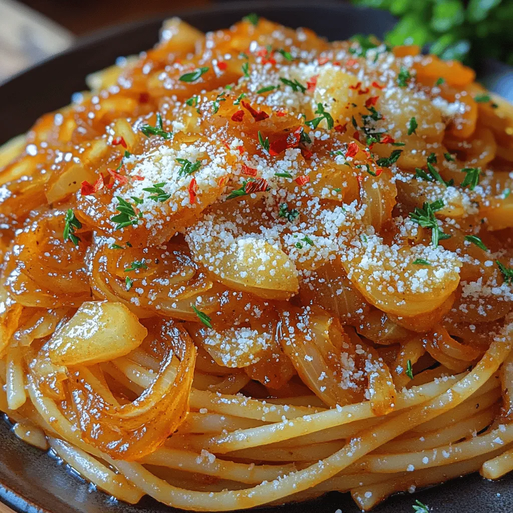 Welcome to a culinary adventure that tantalizes your taste buds with an exquisite balance of sweet and spicy flavors: Sweet & Spicy Caramelized Onion Pasta. This dish is not just a meal; it's an experience that brings warmth and comfort to your table. Imagine luscious caramelized onions, their sweetness intensified through slow cooking, mingling beautifully with a hint of heat from red pepper flakes. The result is a pasta dish that is both satisfying and sophisticated, perfect for a casual family dinner, a romantic date night, or even a gathering with friends.