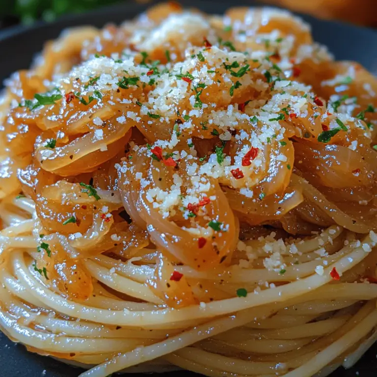 Welcome to a culinary adventure that tantalizes your taste buds with an exquisite balance of sweet and spicy flavors: Sweet & Spicy Caramelized Onion Pasta. This dish is not just a meal; it's an experience that brings warmth and comfort to your table. Imagine luscious caramelized onions, their sweetness intensified through slow cooking, mingling beautifully with a hint of heat from red pepper flakes. The result is a pasta dish that is both satisfying and sophisticated, perfect for a casual family dinner, a romantic date night, or even a gathering with friends.