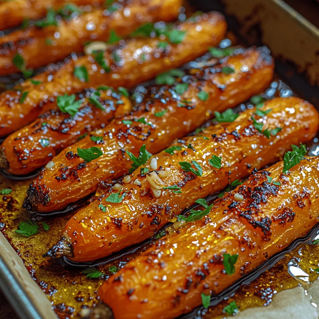 Honey Balsamic Roasted Carrots are a delightful and simple dish that elevates the humble carrot into a sweet and savory side that can complement any meal. This recipe is not only visually appealing with its vibrant orange hues, but it also bursts with flavors that tantalize the taste buds. Whether you're hosting a dinner party, preparing a holiday feast, or simply looking to enhance your weeknight dinner, these roasted carrots are sure to impress.