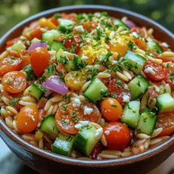 Zesty Lemon Garlic Orzo Pasta Salad