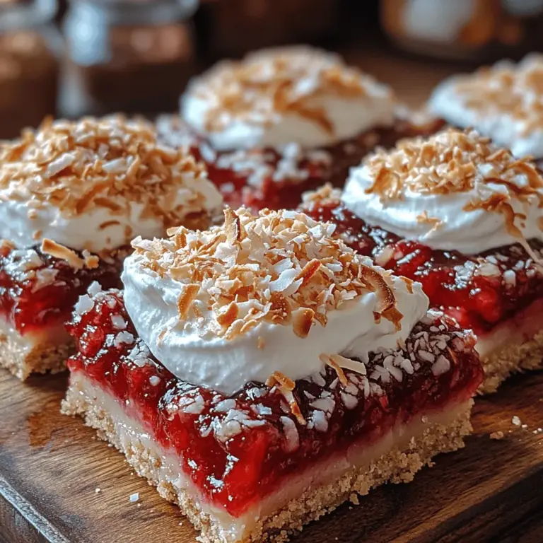 If you're on the lookout for a dessert that can elevate any gathering, look no further than the delightful Cherry Coconut Dream Bars. This sumptuous treat combines the tartness of ripe cherries with the sweet, tropical notes of coconut, creating a harmonious flavor profile that is nothing short of heavenly. Ideal for both casual get-togethers and more special celebrations, these dream bars are sure to impress your guests and leave them craving more.