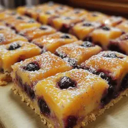 If you're looking for a delightful dessert that perfectly captures the essence of summer, look no further than Zesty Blueberry Lemon Dream Bars. These delectable bars combine the tartness of fresh lemons with the sweetness of ripe blueberries, all nestled atop a buttery, crumbly crust. Each bite is a harmonious blend of flavors and textures that will leave your taste buds dancing with joy. Perfect for outdoor gatherings, family picnics, or simply as a treat to brighten your day, these bars are sure to become a beloved favorite in your recipe repertoire.