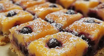 Zesty Blueberry Lemon Dream Bars Recipe