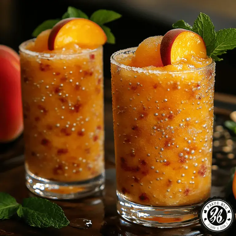 As summer rolls in, there's nothing quite as invigorating as a refreshing cocktail to sip on during those warm afternoons. One such delightful drink is the Frosty Peach Bliss Bellini, a slushy twist on the classic Italian cocktail that’s sure to elevate your summer gatherings. This vibrant concoction not only brings the sweet, juicy flavor of ripe peaches but also adds a fun, frosty texture that makes it a perfect choice for hot days.