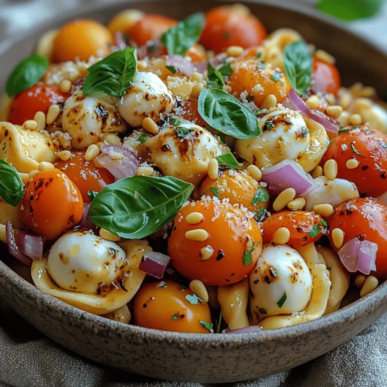 Salads have long been celebrated in the culinary world for their versatility and health benefits. They serve as a canvas for creativity, allowing cooks to experiment with a variety of ingredients while adhering to dietary preferences. The Refreshing Tomato Basil Tortellini Salad is a testament to this tradition, showcasing the classic flavors of Italy, particularly through the use of ingredients like tortellini, fresh tomatoes, and fragrant basil. This salad marries the heartiness of pasta with the freshness of vegetables, making it a balanced meal that is both satisfying and nourishing.
