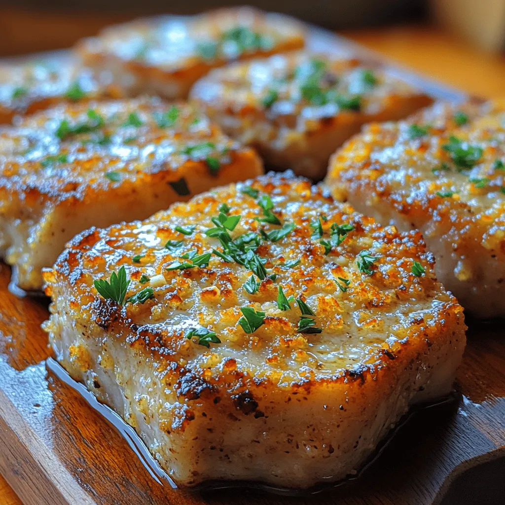 Garlic Parmesan Crusted Pork Chops are a delightful dish that transforms a simple cut of meat into a gourmet experience. The appeal of this recipe lies not only in its rich flavors but also in its satisfying crunch. Imagine biting into a perfectly cooked pork chop, its exterior golden and crispy, while the inside remains juicy and tender. The combination of robust garlic and savory Parmesan cheese creates a flavor profile that is both comforting and indulgent, making this dish a favorite among home cooks and food enthusiasts alike.