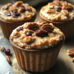 Baked oatmeal cups are an innovative way to enjoy the wholesome goodness of oats in a new form. Traditionally, oatmeal is served warm in a bowl, but baking it in muffin tins creates individual servings that are easy to grab and go. This method of preparation allows for a delightful combination of textures—the outside gets a bit crispy while the inside remains soft and chewy, providing a satisfying contrast with each bite.