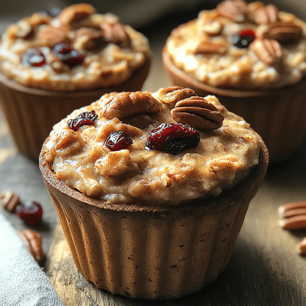 Baked oatmeal cups are an innovative way to enjoy the wholesome goodness of oats in a new form. Traditionally, oatmeal is served warm in a bowl, but baking it in muffin tins creates individual servings that are easy to grab and go. This method of preparation allows for a delightful combination of textures—the outside gets a bit crispy while the inside remains soft and chewy, providing a satisfying contrast with each bite.