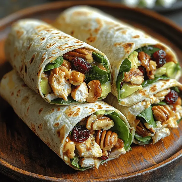 To fully appreciate the Cranberry Pecan Chicken Wraps, it’s essential to understand the role of each ingredient involved. The thoughtful selection of components not only contributes to the flavor but also enhances the nutritional profile of the dish. Let’s take a closer look at the main ingredients used in this recipe: