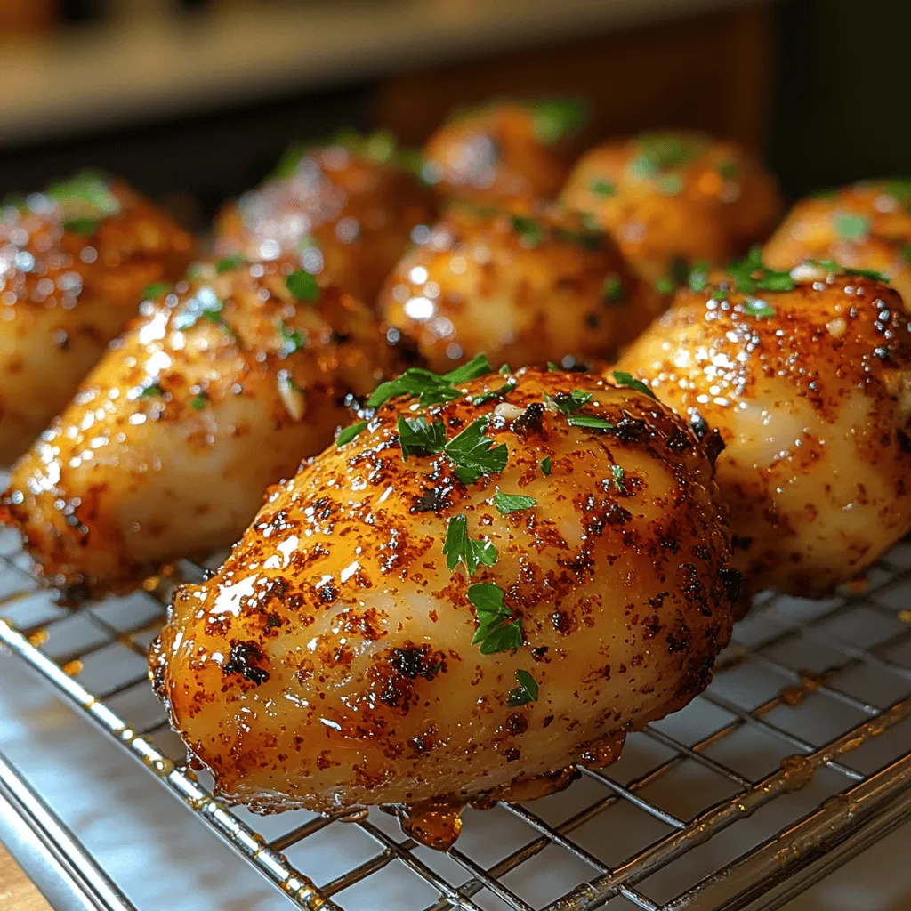 When it comes to comfort food, few dishes evoke the same level of warmth and satisfaction as a plate of baked chicken drumsticks. Their tender, juicy meat paired with crispy skin is a nostalgic reminder of family dinners and gatherings around the table. Baked drumsticks are not only delicious but also incredibly versatile, allowing for a variety of flavor combinations that cater to both savory and sweet palates. One such irresistible combination is the harmony of sweet and savory found in the <strong>Sweet & Sticky Honey Garlic Baked Drumsticks</strong>.” /></p>
</p>
<h3>Creating the Marinade</h3>
</p>
<p>The essence of Sweet & Sticky Honey Garlic Baked Drumsticks lies in its marinade, which perfectly balances sweet, savory, and umami flavors. To create this marinade, you will need:</p>
</p>
<p>– <strong>Honey</strong>: This is the star ingredient that adds sweetness and stickiness.</p>
<p>– <strong>Soy Sauce</strong>: Adds depth with its salty, umami flavor. Opt for low-sodium soy sauce if you’re watching your sodium intake.</p>
<p>– <strong>Garlic</strong>: Freshly minced garlic provides a robust flavor that complements the sweetness of the honey.</p>
<p>– <strong>Ginger</strong>: Adding fresh ginger can enhance the dish with a warm, spicy note.</p>
<p>– <strong>Sesame Oil</strong>: A splash of this oil can elevate the flavor profile with its nutty aroma.</p>
</p>
<p>When mixing your marinade, it’s crucial to taste and adjust. If the mixture is too sweet, add a bit more soy sauce or a splash of vinegar for acidity. If it’s overly salty, a touch more honey can balance it out. The goal is to achieve a harmonious blend that will infuse the chicken with flavor.</p>
</p>
<h3>Marinating the Drumsticks</h3>
</p>
<p>Marination is a vital step in this recipe. It allows the drumsticks to absorb the flavors deeply, resulting in a more flavorful and tender chicken. Ideally, you should marinate the drumsticks for at least <strong>1 hour</strong>, but for the best result, consider letting them sit <strong>overnight</strong> in the refrigerator. This extended marination time allows the flavors to penetrate the meat, making it succulent and flavorful.</p>
</p>
<p>Ensure that the chicken is well-coated in the marinade. You can either place the drumsticks in a resealable plastic bag or a large bowl covered with plastic wrap. Make sure to turn the drumsticks occasionally if using a bowl, or shake the bag to ensure even distribution of the marinade.</p>
</p>
<h3>Preparing the Baking Sheet</h3>
</p>
<p>Preparation is key to achieving perfectly baked drumsticks. Start by preheating your oven to <strong>425°F (220°C)</strong>. This high temperature will help to achieve that beautiful caramelization on the drumsticks.</p>
</p>
<p>For even cooking and to prevent sogginess, line a baking sheet with aluminum foil for easy cleanup and place a <strong>wire rack</strong> on top. The wire rack elevates the drumsticks, allowing hot air to circulate around them, which results in crispy skin all around. If you don’t have a wire rack, you can bake them directly on the foil-lined sheet, but be sure to flip them halfway through baking for even cooking.</p>
</p>
<h3>Arranging the Drumsticks</h3>
</p>
<p>Once your drumsticks are marinated and your baking sheet is prepared, it’s time to arrange the drumsticks on the wire rack. Space the drumsticks at least <strong>1-2 inches apart</strong> to allow air to circulate around each piece. This spacing is crucial for achieving that desired crispy texture. Overcrowding the pan can lead to steaming rather than baking, which will give you less desirable results.</p>
</p>
<h3>Baking the Drumsticks</h3>
</p>
<p>Now it’s time to bake! Place the drumsticks in the preheated oven and bake for <strong>35-45 minutes</strong>. Cooking times may vary based on the size of your drumsticks and your specific oven, so keep an eye on them. You want to ensure the internal temperature reaches <strong>165°F (74°C)</strong> for safe consumption. A meat thermometer is a great investment for this purpose.</p>
</p>
<p>As the drumsticks bake, you’ll notice the delicious aroma filling your kitchen. About <strong>10 minutes before they are done</strong>, you can brush them with additional marinade or a mixture of honey and soy sauce for an extra layer of flavor. This optional glazing step enhances both the taste and the appearance of the drumsticks, giving them a beautiful, glossy finish.</p>
</p>
<h3>Serving Suggestions</h3>
</p>
<p>Now that your Sweet & Sticky Honey Garlic Baked Drumsticks are ready, it’s time to think about sides that will complement this dish beautifully.</p>
</p>
<h4>Ideal Side Dishes</h4>
</p>
<p>1. <strong>Roasted Vegetables</strong>: A colorful medley of seasonal vegetables like carrots, bell peppers, and zucchini not only adds nutritional value but also brings a lovely contrast to the dish. Toss them in olive oil, salt, and pepper, and roast them alongside the drumsticks for an easy, flavorful side.</p>
</p>
<p>2. <strong>Steamed Rice</strong>: Serve your drumsticks over a bed of fluffy steamed rice. You can elevate this side by cooking the rice in chicken broth for added flavor or mixing in some herbs, like cilantro or green onions, for freshness.</p>
</p>
<p>3. <strong>Creative Uses for Leftovers</strong>: If you happen to have leftovers, consider using the drumsticks in wraps, salads, or sandwiches. Shred the chicken and toss it with some fresh greens, or wrap it in a tortilla with avocado and salsa for a quick lunch option.</p>
</p>
<h3>Nutritional Information</h3>
</p>
<p>Understanding the nutritional value of your dish can help you enjoy it guilt-free. Each serving of Sweet & Sticky Honey Garlic Baked Drumsticks contains approximately:</p>
</p>
<p>– <strong>Calories</strong>: 320</p>
<p>– <strong>Protein</strong>: 24g</p>
<p>– <strong>Fat</strong>: 18g</p>
<p>– <strong>Carbohydrates</strong>: 12g</p>
</p>
<p>The drumsticks are a great source of protein, making them an excellent choice for a hearty meal. The honey provides a natural source of energy, while the garlic and ginger not only enhance the flavor but also offer health benefits such as anti-inflammatory properties and improved digestion.</p>
</p>
<h3>Tips for Perfecting Your Drumsticks</h3>
</p>
<p>To ensure your Sweet & Sticky Honey Garlic Baked Drumsticks turn out perfect every time, keep these tips in mind:</p>
</p>
<p>– <strong>Avoid Common Mistakes</strong>: One common mistake is not drying the chicken before marinating. Pat the drumsticks dry with paper towels to ensure the marinade adheres properly.</p>
</p>
<p>– <strong>Flavor Variations</strong>: Don’t hesitate to experiment! Adding spices like smoked paprika or chili flakes can give your marinade a kick. For a citrusy twist, incorporate lemon or lime juice for brightness.</p>
</p>
<p>– <strong>Adjusting Cooking Times</strong>: Remember that different ovens may have variations in heat distribution. If you have smaller drumsticks, they will cook faster, so start checking for doneness at the 30-minute mark.</p>
</p>
<h3>Conclusion</h3>
</p>
<p>Sweet & Sticky Honey Garlic Baked Drumsticks are not just a dish; they are an experience that brings joy to the dining table. The balance of sweet and savory flavors creates a mouthwatering treat that’s easy to prepare and perfect for any occasion. Whether you’re serving them for a weeknight dinner, at a family gathering, or even meal prepping for the week, this recipe is versatile and forgiving.</p>
</p>
<p>Sharing this dish with family and friends will undoubtedly create lasting memories. Encourage your loved ones to get involved in the preparation, making it a fun cooking experience. Don’t be afraid to make the recipe your own—experimenting with flavors and side dishes can lead to delightful discoveries. Enjoy your cooking adventure and savor every bite of these delicious drumsticks!</p>
</div>