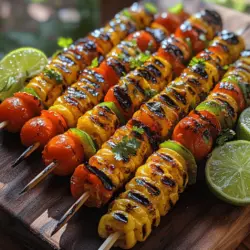 Charred Corn Chipotle Skewers shine brightest during those warm summer months when the sun is shining, and the grill is fired up. Whether you're hosting a backyard barbecue, enjoying a picnic in the park, or celebrating a family reunion, these skewers are the ideal addition to your menu. They are not only easy to prepare but also cater to a wide range of dietary preferences. The skewers can be enjoyed as a satisfying main dish for vegetarians or paired with grilled chicken for meat enthusiasts, making them a versatile choice for any gathering.