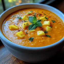 Mangoes are often referred to as the "king of fruits," and for good reason. These succulent fruits are packed with vitamins A, C, and E, providing numerous health benefits. The sweetness and richness of ripe mangoes are essential for the flavor profile of this soup. When selecting mangoes, look for those that yield slightly to pressure, indicating perfect ripeness. The flesh should be golden and aromatic, promising a burst of tropical flavor in every spoonful.