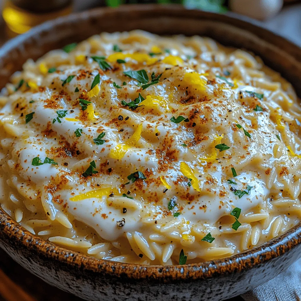 If you're looking to elevate your weeknight dinners or impress your guests at a gathering, the Zesty Herb-Infused Creamy Lemon Garlic Orzo is a dish that checks all the boxes. This recipe combines the delightful texture of orzo with a creamy sauce enriched with the vibrant flavors of lemon and garlic, making it a refreshing and comforting choice for any occasion. What truly sets this dish apart is its harmonious blend of fresh herbs, which infuse the orzo with a burst of flavor that is both invigorating and satisfying.