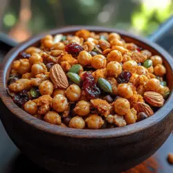 In the world of snack foods, it can be challenging to find options that are both satisfying and nutritious. The Chickpea Crunch Munch Mix rises to the occasion as a delightful solution that tantalizes the taste buds while providing a wealth of health benefits. This recipe is more than just a trail snack; it is a harmonious blend of flavors and textures designed to keep your energy levels high and your cravings at bay.