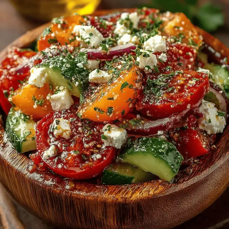 Mediterranean cuisine is celebrated around the world for its vibrant flavors, colorful presentations, and emphasis on fresh, wholesome ingredients. This cooking tradition, which spans countries from Greece to Italy, is not only a feast for the senses but also a dietary approach that prioritizes health and well-being. The Mediterranean diet is characterized by a rich variety of fruits, vegetables, whole grains, legumes, nuts, and healthy fats, particularly olive oil. The Refreshing Mediterranean Delight Salad embodies these principles perfectly, serving as a delightful introduction to the bold and fresh flavors that define this region’s culinary heritage.