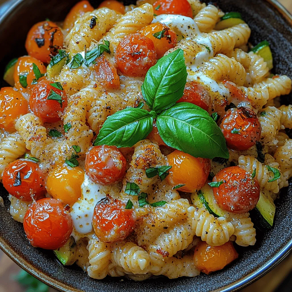 When it comes to enjoying a delicious meal without compromising on health, the Creamy Roasted Veggie Pasta Delight strikes the perfect balance. Each serving of this delightful pasta dish contains approximately <strong>450 calories</strong>, making it a satisfying yet mindful choice for lunch or dinner. The macronutrient breakdown is as follows:” /></p>
</p>
<h2>Nutritional Overview</h2>
</p>
<p>When it comes to enjoying a delicious meal without compromising on health, the Creamy Roasted Veggie Pasta Delight strikes the perfect balance. Each serving of this delightful pasta dish contains approximately <strong>450 calories</strong>, making it a satisfying yet mindful choice for lunch or dinner. The macronutrient breakdown is as follows:</p>
</p>
<p>– <strong>Carbohydrates</strong>: 60g</p>
<p>– <strong>Protein</strong>: 12g</p>
<p>– <strong>Fat</strong>: 20g</p>
</p>
<p>This dish is not only filling but also packed with essential nutrients, thanks to the variety of vegetables included. Each ingredient contributes to a rich profile of vitamins and minerals, enriching your body with what it needs to thrive.</p>
</p>
<h3>Benefits of Incorporating Diverse Vegetables Into Your Diet</h3>
</p>
<p>Incorporating a variety of vegetables into your meals is crucial for optimal health. Different vegetables offer unique nutrients that collectively support bodily functions. For example:</p>
</p>
<p>– <strong>Bell Peppers</strong>: Rich in vitamins A and C, they boost your immune system and skin health.</p>
<p>– <strong>Zucchini</strong>: Low in calories and high in water content, zucchini aids digestion and hydration.</p>
<p>– <strong>Spinach</strong>: Packed with iron and magnesium, spinach is great for maintaining energy levels and muscle function.</p>
</p>
<p>Eating a colorful array of vegetables not only enhances the visual appeal of your dish but also ensures you are receiving a wide range of phytonutrients that can help reduce the risk of chronic diseases.</p>
</p>
<h3>The Health Advantages of Cream Alternatives: Coconut Cream vs. Heavy Cream</h3>
</p>
<p>When it comes to creating that luscious, creamy texture in our pasta dish, the choice of cream can significantly impact both flavor and health benefits.</p>
</p>
<p>– <strong>Coconut Cream</strong>: This plant-based alternative is dairy-free and rich in healthy fats, particularly medium-chain triglycerides (MCTs), which can support metabolism and provide quick energy. Additionally, coconut cream contains lauric acid, known for its antimicrobial properties.</p>
</p>
<p>– <strong>Heavy Cream</strong>: While it does offer a rich flavor and silky texture, heavy cream is high in saturated fat and calories. For those watching their cholesterol or seeking to reduce their intake of animal fats, coconut cream presents a heart-healthy substitute.</p>
</p>
<p>Choosing coconut cream over heavy cream not only caters to dietary restrictions but also aligns with a wellness-focused lifestyle. Both options can be delicious, so feel free to experiment based on your dietary preferences.</p>
</p>
<h3>How This Dish Fits Into a Balanced Diet</h3>
</p>
<p>The Creamy Roasted Veggie Pasta Delight embodies the principles of a balanced diet. It features whole grains (pasta), healthy fats (coconut cream), and a plethora of vegetables. To make it even more balanced, consider pairing it with lean protein sources, such as grilled chicken or chickpeas, to enhance the dish’s nutritional profile. By including a variety of food groups, you can enjoy a meal that is satisfying and nourishing.</p>
</p>
<h2>Serving Suggestions</h2>
</p>
<p>Elevate your dining experience with these creative serving suggestions that pair beautifully with the Creamy Roasted Veggie Pasta Delight.</p>
</p>
<h3>Pairing the Dish with Complementary Sides</h3>
</p>
<p>To round off your meal, consider serving the pasta with:</p>
</p>
<p>– <strong>Garlic Bread</strong>: A classic pairing that adds a crunchy texture and rich flavor.</p>
<p>– <strong>Mixed Green Salad</strong>: A fresh salad with a light vinaigrette can balance the creaminess of the pasta and add a refreshing crunch.</p>
<p>– <strong>Roasted Asparagus</strong>: These tender spears complement the roasted veggies in the pasta and provide a nice contrast in flavors.</p>
</p>
<h3>Suggested Beverages That Go Well With Creamy Pasta</h3>
</p>
<p>Selecting the right beverage can enhance your dining experience. Here are a few recommendations:</p>
</p>
<p>– <strong>White Wine</strong>: A crisp Sauvignon Blanc or a creamy Chardonnay pairs wonderfully with the dish’s rich flavors.</p>
<p>– <strong>Sparkling Water</strong>: For a non-alcoholic option, sparkling water with a splash of lemon can cleanse the palate and refresh the taste buds.</p>
<p>– <strong>Herbal Tea</strong>: A soothing chamomile or mint tea can be a delightful finish to your meal.</p>
</p>
<h3>Creative Plating Ideas to Impress Guests</h3>
</p>
<p>Presentation is key when serving this dish. Consider these plating ideas to make a lasting impression:</p>
</p>
<p>– <strong>Layering</strong>: Create dimension by layering pasta with roasted vegetables in a bowl. Top with a sprinkle of fresh herbs like basil or parsley.</p>
<p>– <strong>Drizzle Sauce</strong>: Use a squeeze bottle to drizzle a bit of extra coconut cream or pesto around the plate for an artistic touch.</p>
<p>– <strong>Garnish</strong>: Toasted pine nuts or seeds can add a delightful crunch and visual appeal when sprinkled on top of the dish.</p>
</p>
<h2>Culinary Variations</h2>
</p>
<p>Feel free to customize the Creamy Roasted Veggie Pasta Delight to suit your taste preferences or dietary restrictions.</p>
</p>
<h3>Vegan Adaptations: Using Nutritional Yeast and Plant-Based Creams</h3>
</p>
<p>For a vegan version, replace the coconut cream with a plant-based cream alternative, such as cashew cream or soy cream. Additionally, adding <strong>nutritional yeast</strong> can introduce a cheesy flavor without the use of dairy.</p>
</p>
<h3>Gluten-Free Options: Choosing the Right Pasta</h3>
</p>
<p>Those following a gluten-free diet can opt for gluten-free pasta, made from ingredients like brown rice or chickpeas. These alternatives maintain a similar texture and flavor while catering to dietary needs.</p>
</p>
<h3>Adding Protein: Chicken, Shrimp, or Plant-Based Proteins</h3>
</p>
<p>Boost the protein content of your pasta by adding:</p>
</p>
<p>– <strong>Grilled Chicken</strong>: Sliced and tossed through the pasta adds richness and sustenance.</p>
<p>– <strong>Shrimp</strong>: Lightly sautéed shrimp can provide a delightful seafood twist.</p>
<p>– <strong>Plant-Based Proteins</strong>: Tofu or tempeh can be marinated and added for a satisfying plant-based protein option.</p>
</p>
<h3>Seasonal Variations: Incorporating Different Vegetables Based on Availability</h3>
</p>
<p>Take advantage of seasonal produce by adjusting the vegetables in your pasta. For instance:</p>
</p>
<p>– <strong>Spring</strong>: Incorporate asparagus and peas for a fresh, vibrant dish.</p>
<p>– <strong>Summer</strong>: Zucchini and cherry tomatoes can add a garden-fresh flavor.</p>
<p>– <strong>Fall</strong>: Sweet potatoes and Brussels sprouts can bring warmth and earthiness to the dish.</p>
</p>
<h2>Storing and Reheating</h2>
</p>
<p>If you find yourself with leftovers, proper storage and reheating are essential for maintaining the dish’s quality.</p>
</p>
<h3>Proper Storage Techniques to Maintain Freshness</h3>
</p>
<p>– <strong>Refrigeration</strong>: Store leftover pasta in an airtight container in the refrigerator. It’s best consumed within 3-5 days.</p>
<p>– <strong>Freezing</strong>: If you wish to store it longer, consider freezing the pasta. Place it in a freezer-safe container, ensuring to separate portions for easy defrosting.</p>
</p>
<h3>Best Methods for Reheating Without Compromising Texture</h3>
</p>
<p>– <strong>Stovetop</strong>: To reheat, place the pasta in a skillet over medium heat. Add a splash of water or vegetable broth to prevent it from drying out. Stir frequently until heated through.</p>
<p>– <strong>Microwave</strong>: If using a microwave, place the pasta in a microwave-safe dish, cover it with a damp paper towel, and heat in short intervals, stirring in between to ensure even heating.</p>
</p>
<h2>Conclusion</h2>
</p>
<p>The Creamy Roasted Veggie Pasta Delight is more than just a meal; it’s a celebration of seasonal produce and creamy goodness. By understanding the ingredients, preparation methods, and nutritional benefits, you can recreate this dish with confidence. Whether you are cooking for yourself or entertaining friends and family, this pasta dish is sure to impress while providing a wholesome dining experience. Enjoy the delightful flavors and the satisfaction that comes with homemade cooking. Bon appétit!</p>
</div>