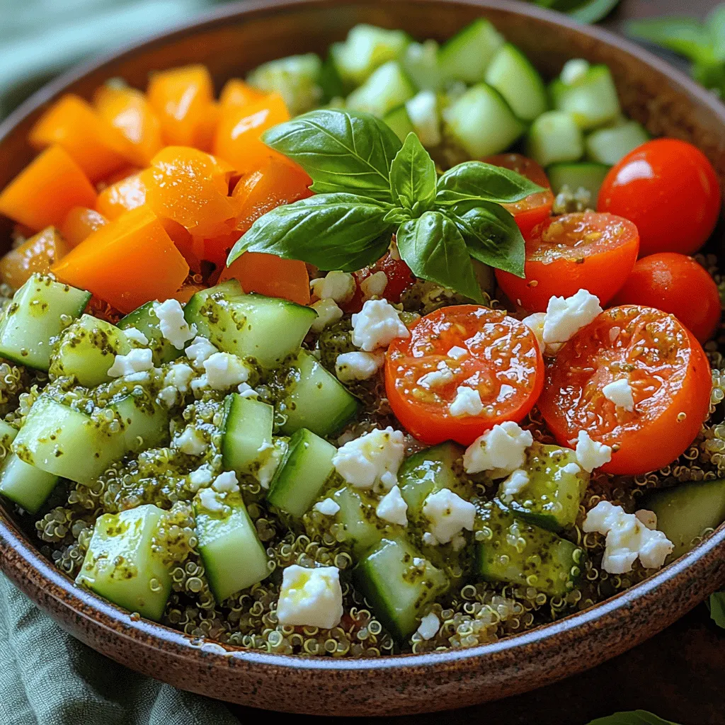 Bright Basil Pesto Quinoa Salad is not just another salad; it’s a vibrant dish that marries the earthy, nutty flavors of quinoa with the fresh, aromatic essence of basil pesto. This recipe is a celebration of Mediterranean flavors, reflecting the region’s fondness for fresh herbs and wholesome grains. Originating from the Italian countryside, pesto has long been a staple in Italian cuisine, traditionally made from fresh basil leaves, garlic, pine nuts, Parmesan cheese, and olive oil. When combined with quinoa, a protein-packed superfood from the Andes, this dish transforms into a nutritious powerhouse that’s perfect for lunch, dinner, or even as a delightful side dish.
