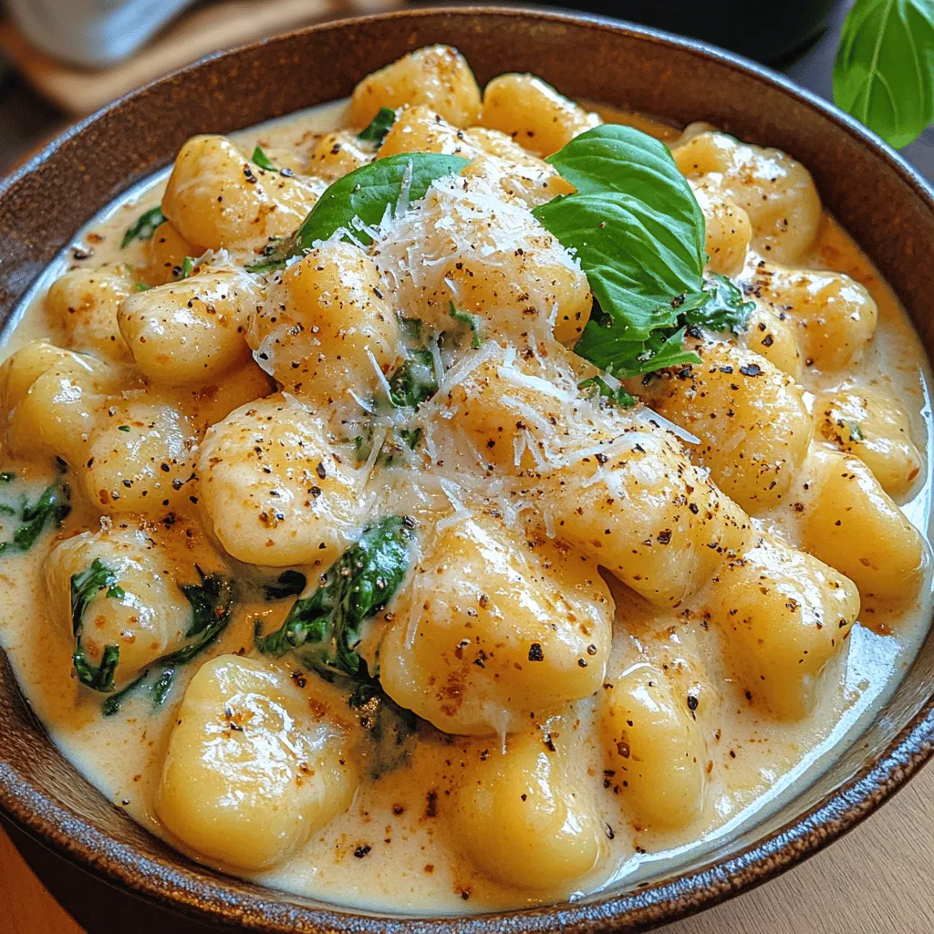 Gnocchi, a cherished staple of Italian cuisine, has won the hearts of food enthusiasts around the globe. These soft, pillowy dumplings, traditionally made from potatoes, flour, and sometimes eggs, offer a delightful base for a variety of sauces and toppings. The versatility of gnocchi makes it an ideal canvas for experimentation, and one such delicious variation is Creamy Garlic Spinach Gnocchi. This comforting dish combines the rich, buttery texture of gnocchi with the robust flavors of garlic and the vibrant freshness of spinach, creating a meal that is both satisfying and nourishing.